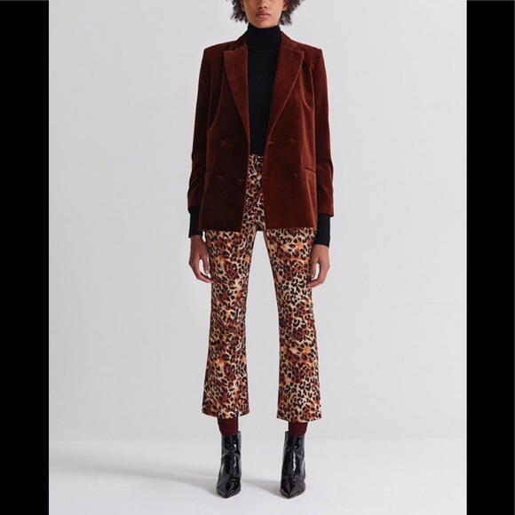 NWT AG Jeans Jodi Untamed Camo Cognac High-Rise Crop Flare Jean - Picture 1 of 7